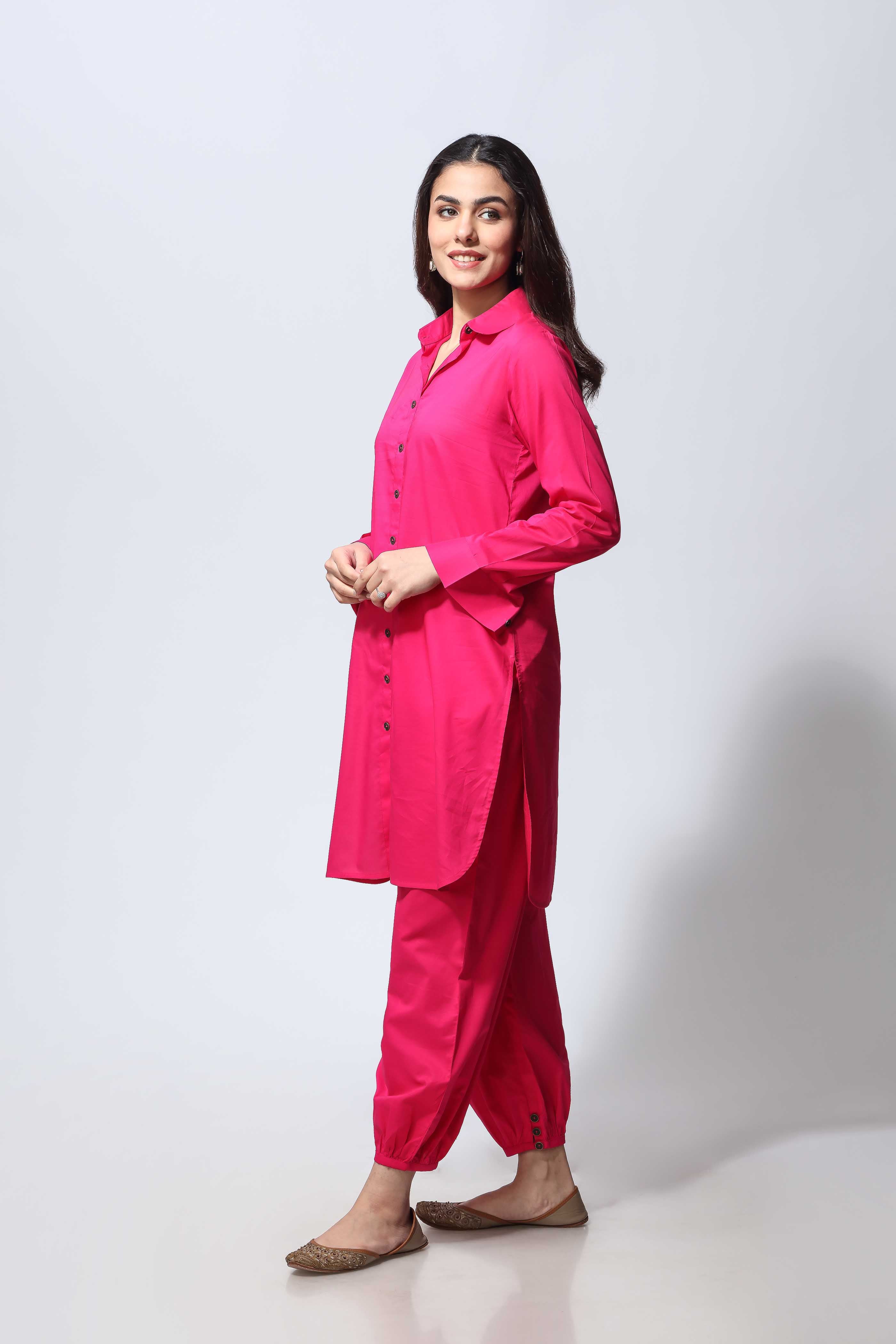 Pink Button 2: 2 Piece Suit in Pink Lawn (NR0396)