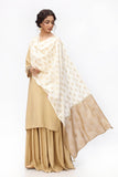 Gold Paisley 6 in Off White coloured Printed Lawn fabric 2