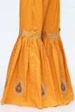 Gold Gharara: 1 Piece Gharara in Mustard Printed Cambric (CZ3036)