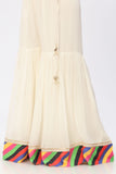 Coloured Patti 2 in Off White coloured Pak Chiffon fabric 2