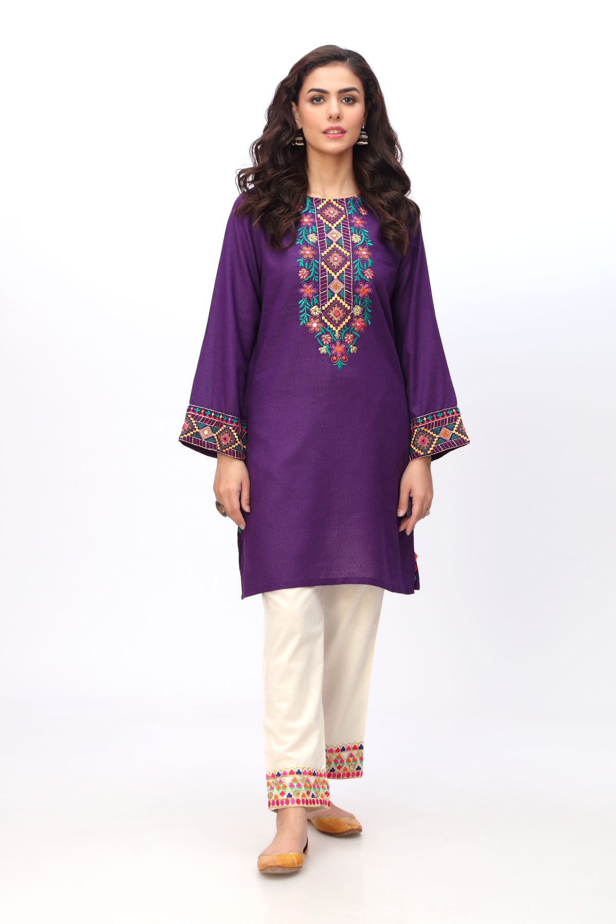 Phool Sheesha 2 in Purple coloured Lawn Karandi fabric
