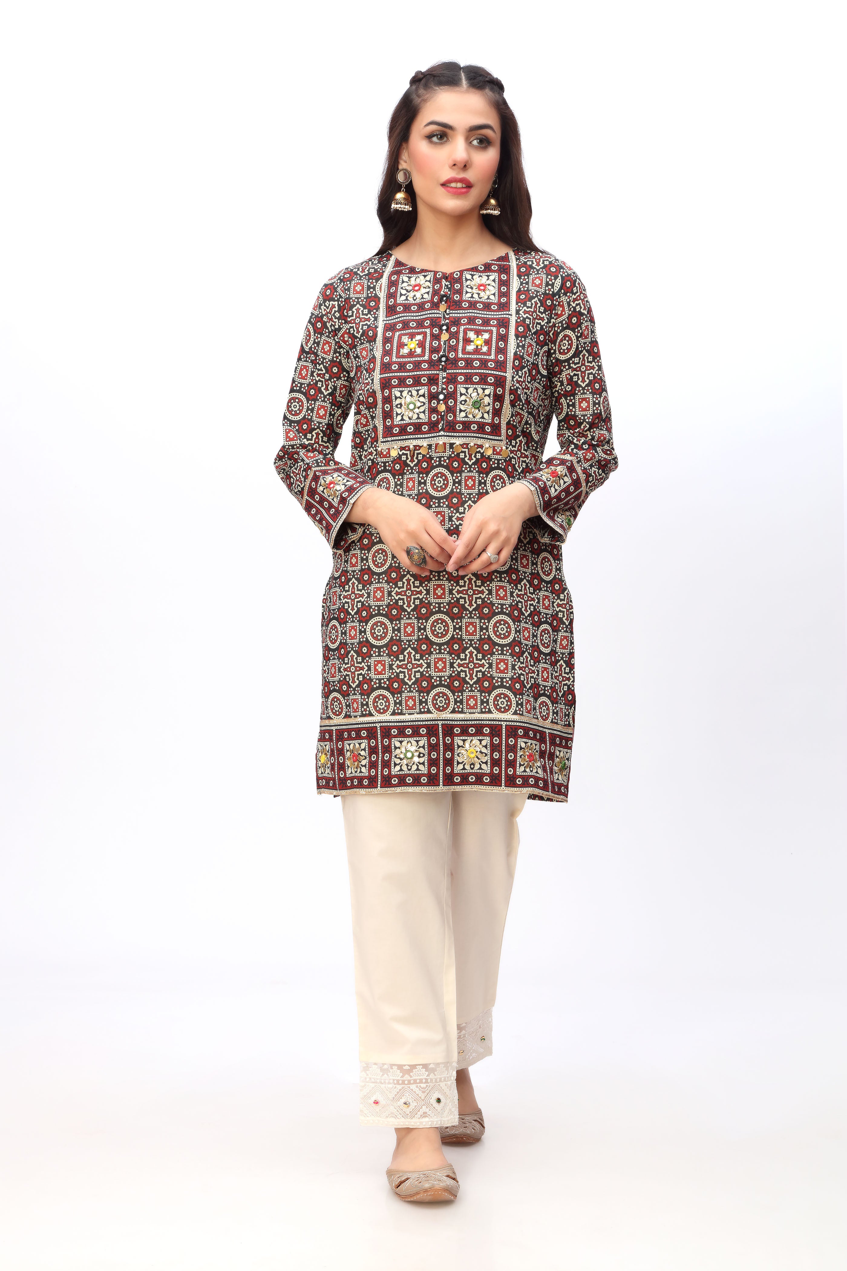 Discover Timeless Style: Sheesha Ajrak Shirt in Multi Printed Lawn ...