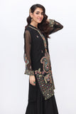 Twin Paisleys in Black coloured Pak Chiffon fabric 2