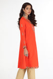 Orange Phool 4 in Orange coloured Lawn Karandi fabric 2