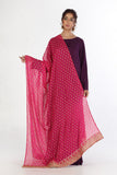 Gold Panni in Pink coloured Pak Chiffon fabric