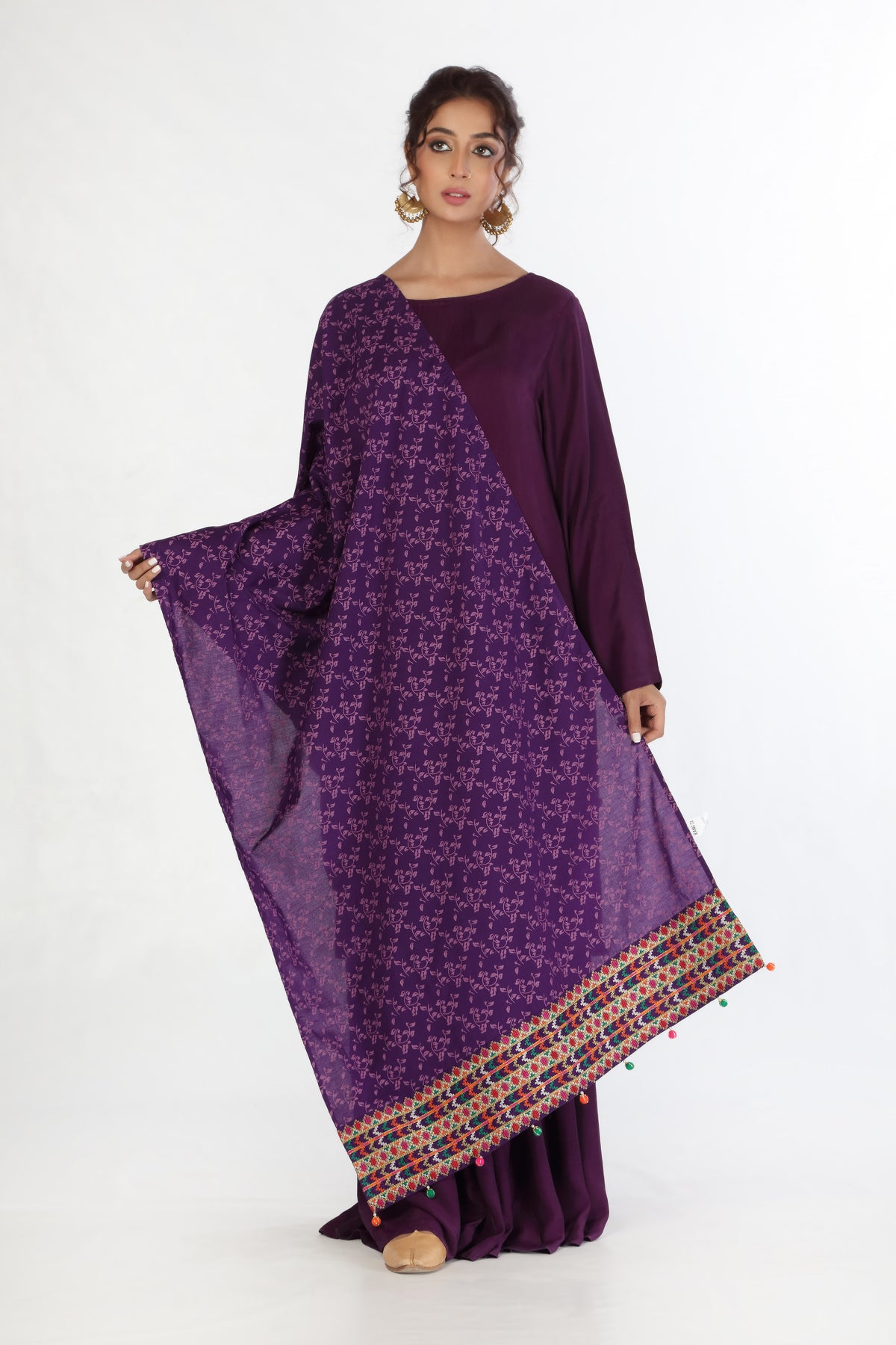 Running Print in Purple coloured Printed Cambric fabric