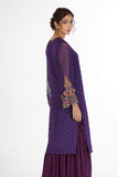Purple Pathan in Purple coloured Pak Chiffon fabric 3