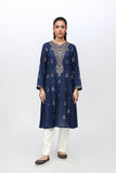 Navy Triangle: 1 Piece Frock in Navy Blue Lawn (CR3193)