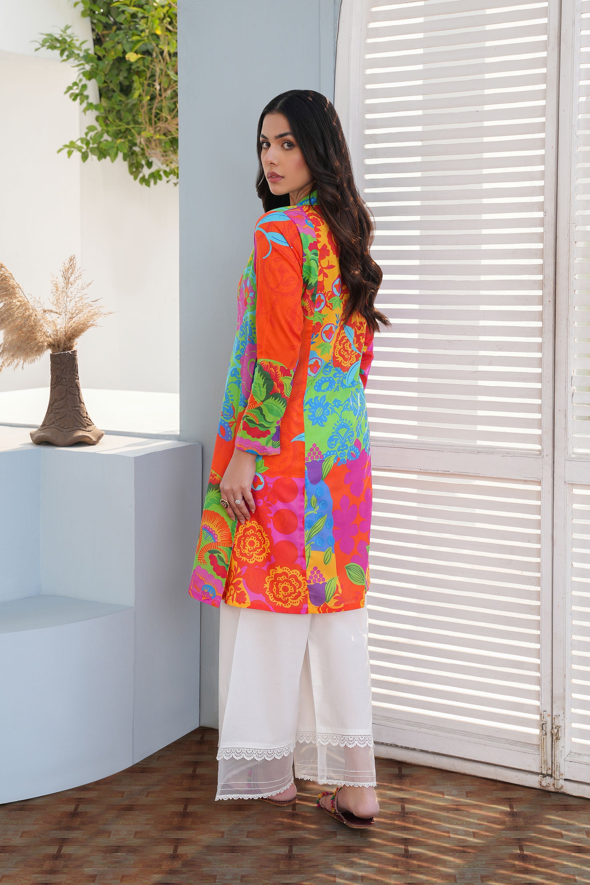 Big Phool Print: 1 Piece Frock in Multi Lawn (TR1078)