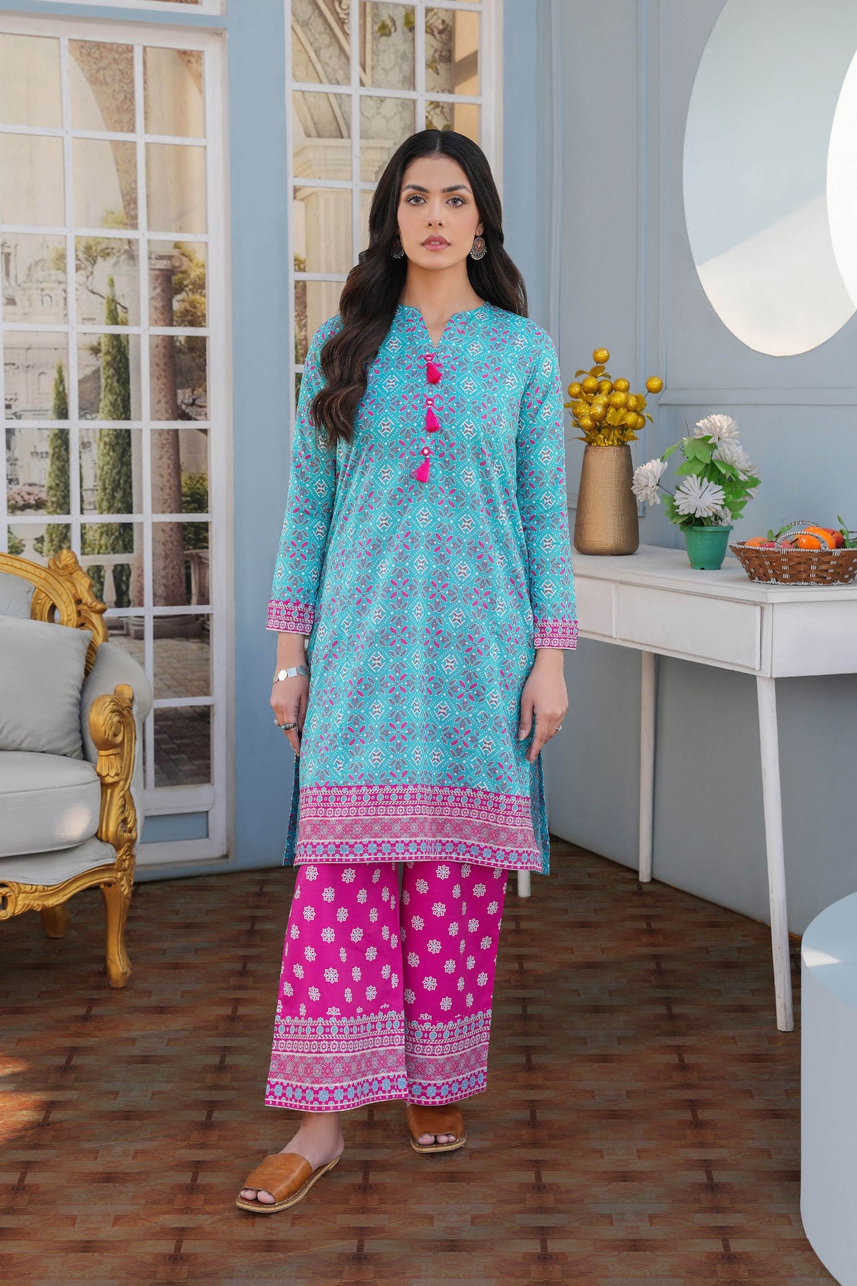 Asra E Noor: 2 Piece Suit in Multi Lawn (TR1082)