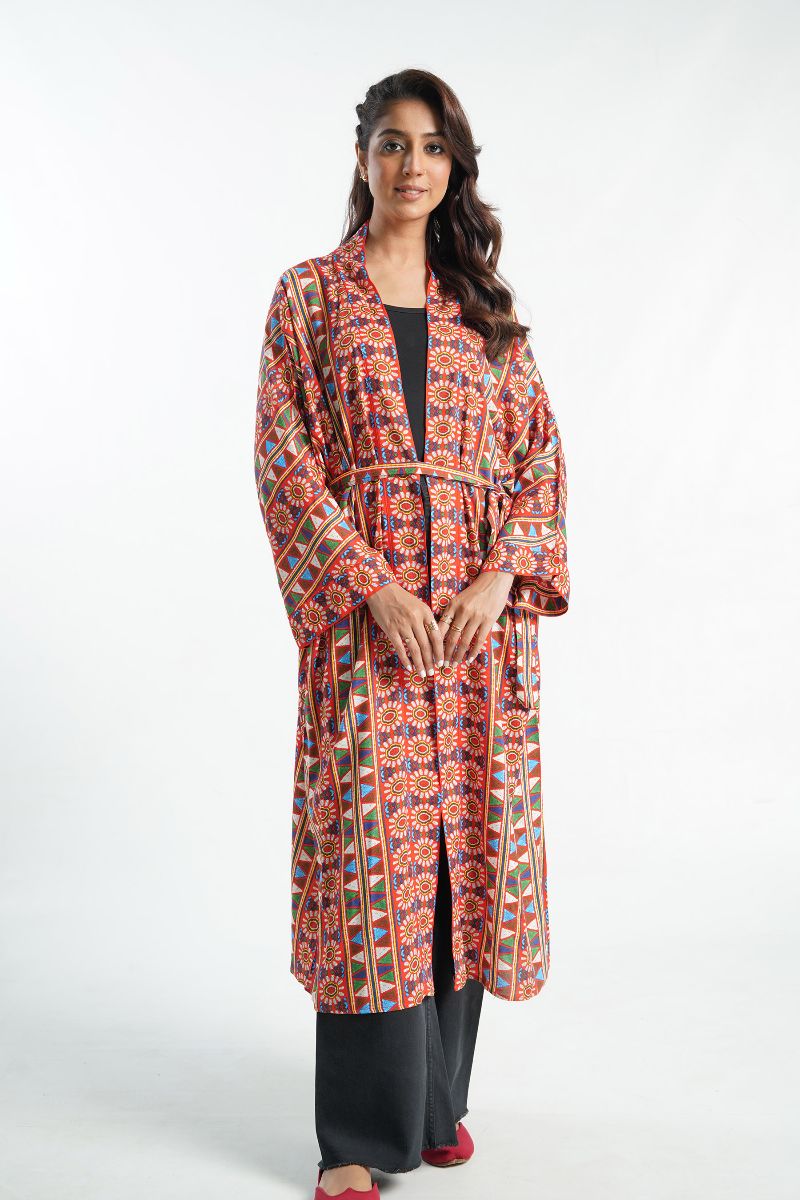 1 Piece Printed Linen Shrug (TR0890)