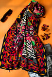 Zebra Collage Ll in Multi coloured Pkrawsilk fabric