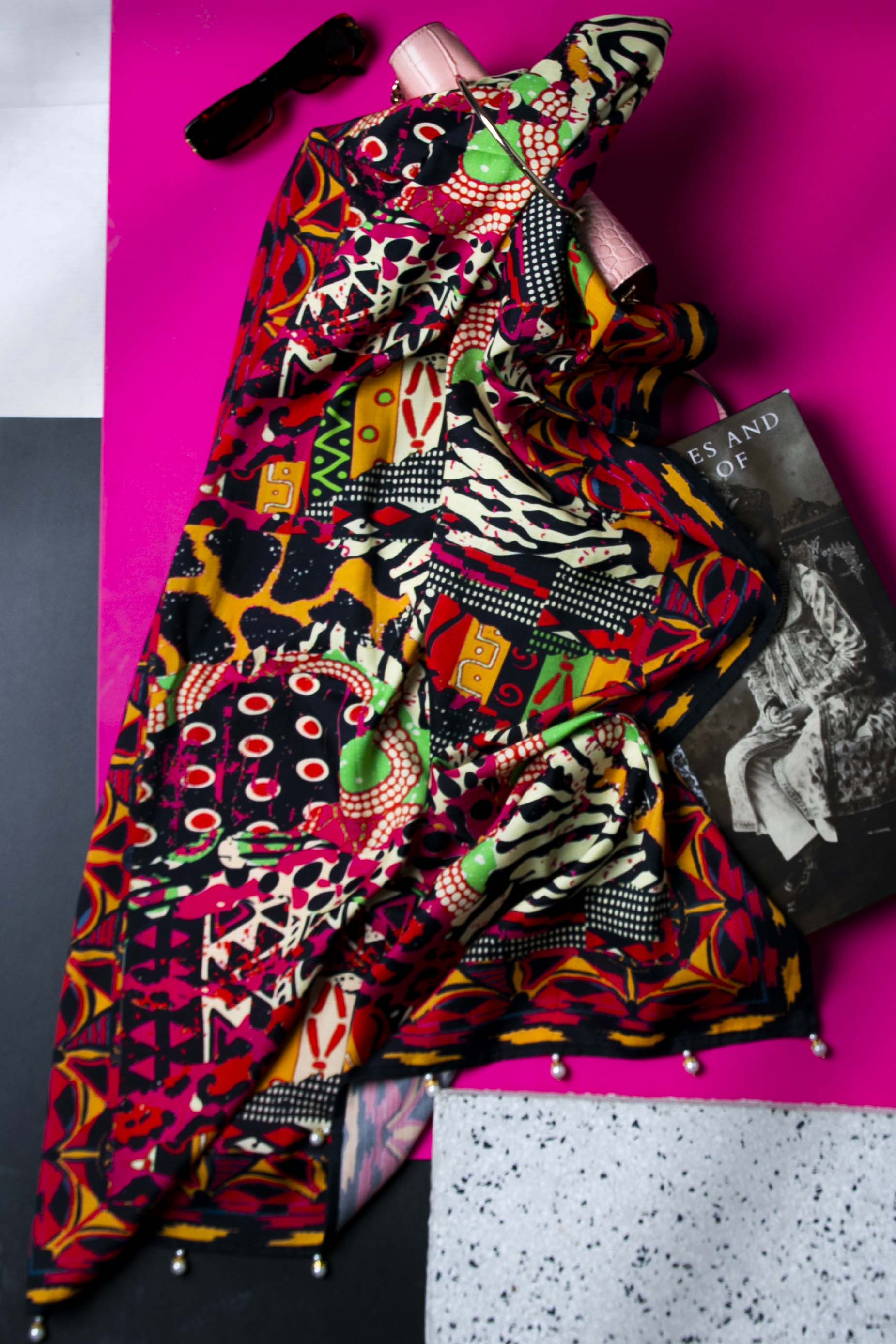 Zebra Collage Ll in Multi coloured Pkrawsilk fabric 2