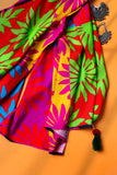 Color Block Floral Ll in Multi coloured Pak Raw Silk fabric