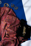 Antique Paisley Ll in Multi coloured Pak Raw Silk fabric 3