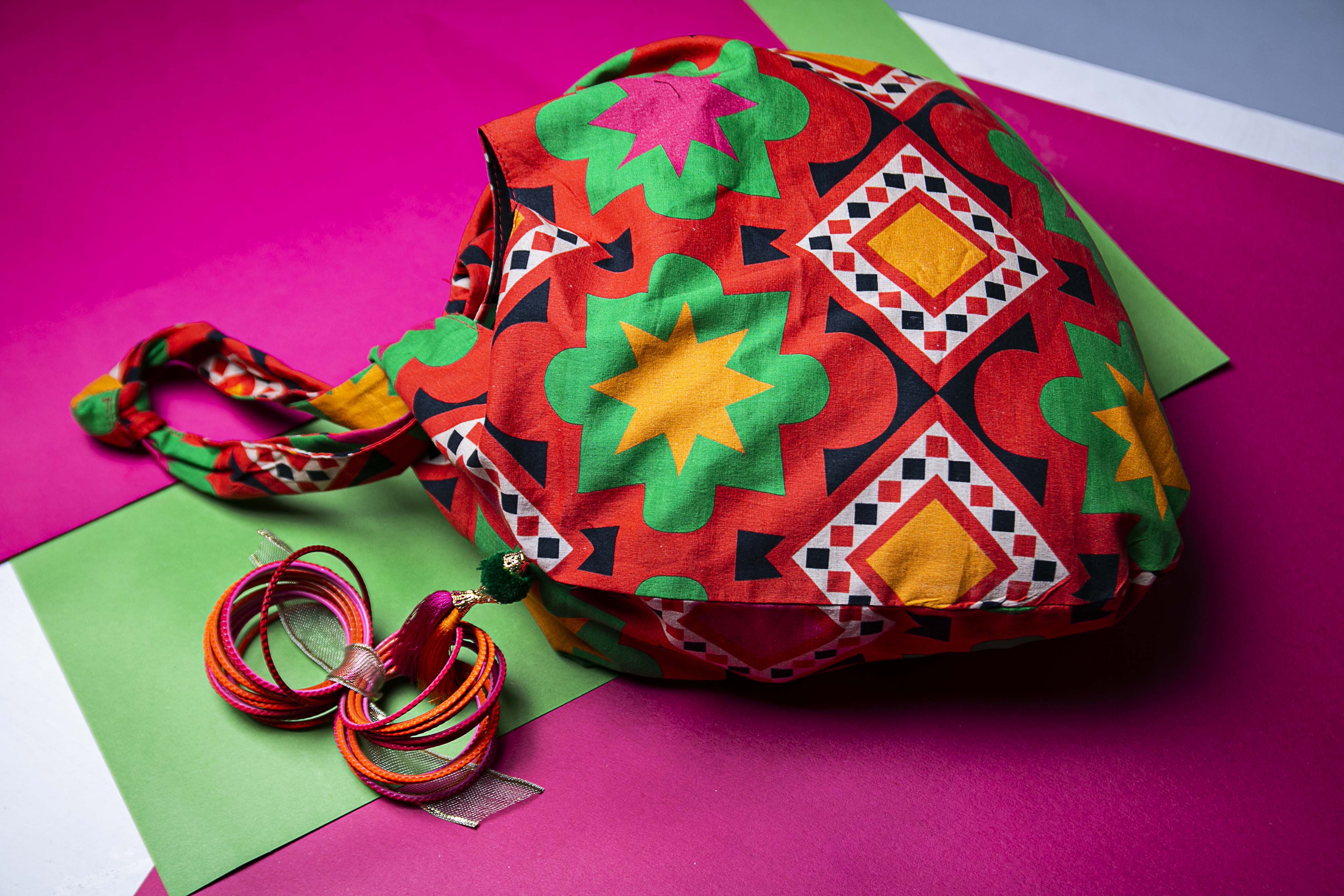 Shamiana in Multi coloured Printed Cambric fabric 3