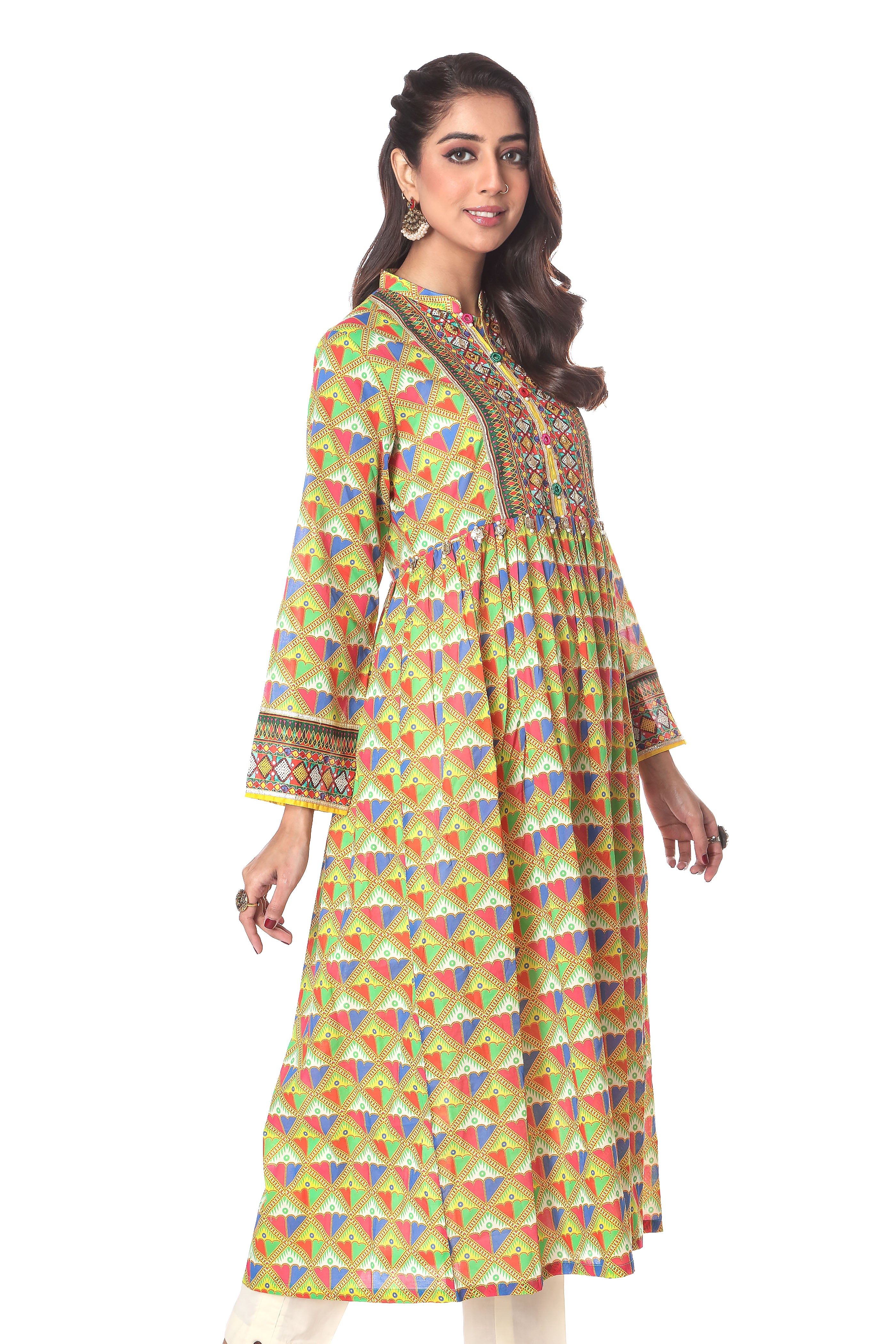 Discover Timeless Style: Chain Stitch 1 Frock in Multi Printed Lawn ...