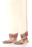 Ikkat Shalwar in Off White coloured Printed Lawn fabric 3