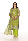 Green Block Shirt in Multi coloured Pak Chiffon Printed fabric