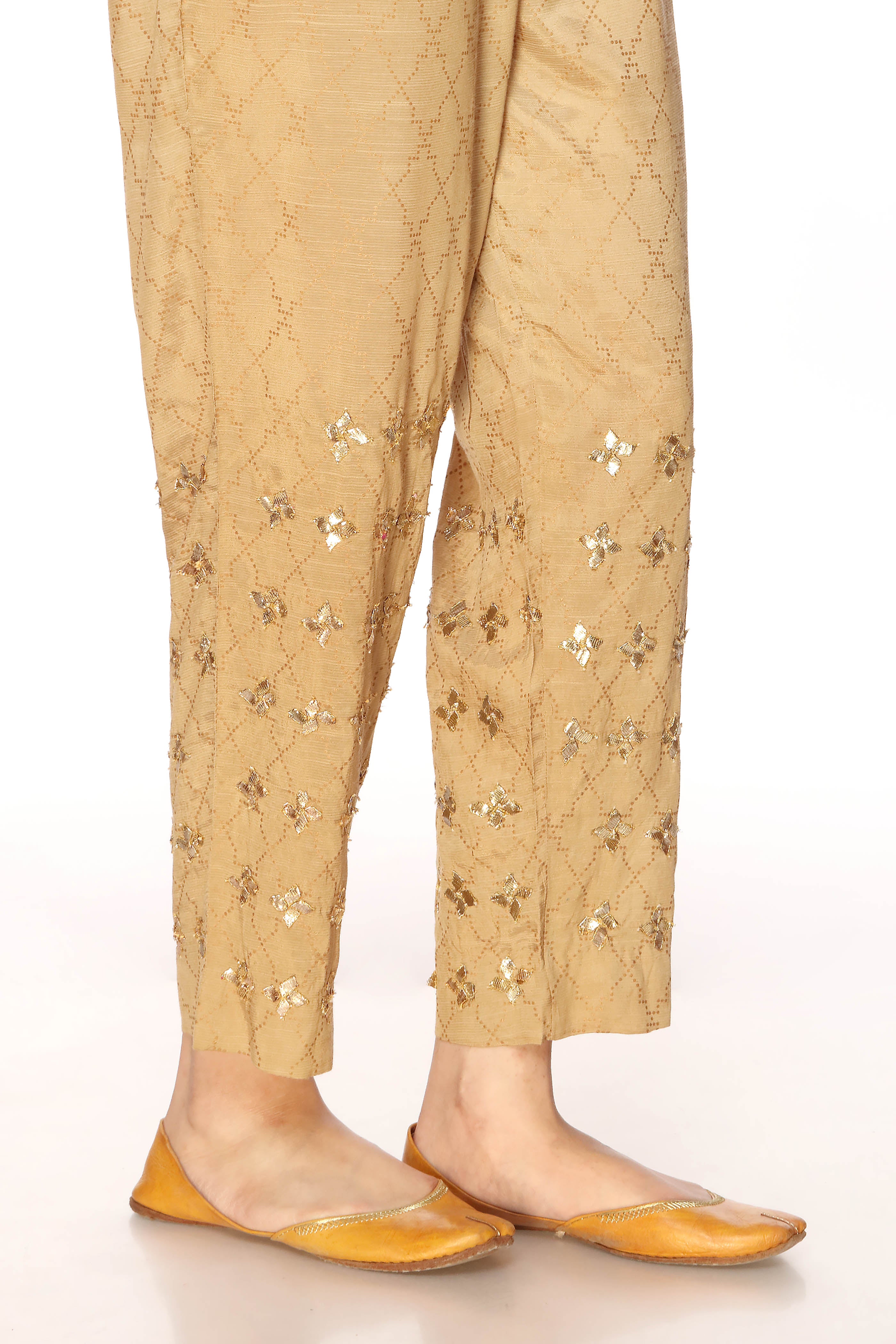 Star Trouser in Beige coloured Pak Raw Silk fabric 3