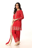 Red Booti in Red coloured Printed Lawn fabric 2