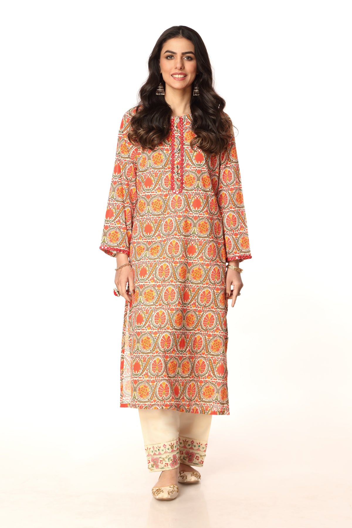 Suzani Jaal in Multi coloured Printed Lawn fabric