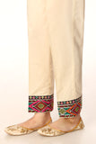 Aari Border 1 in Off White coloured Printed Lawn fabric 2