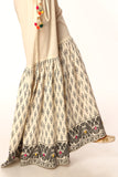 Black Booti 1 in Off White coloured Printed Lawn fabric 3