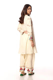 Rosey Gold in Off White coloured Printed Lawn fabric 3
