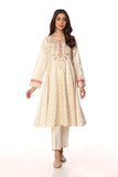 Pink Patti Frock in Off White coloured Printed Lawn fabric
