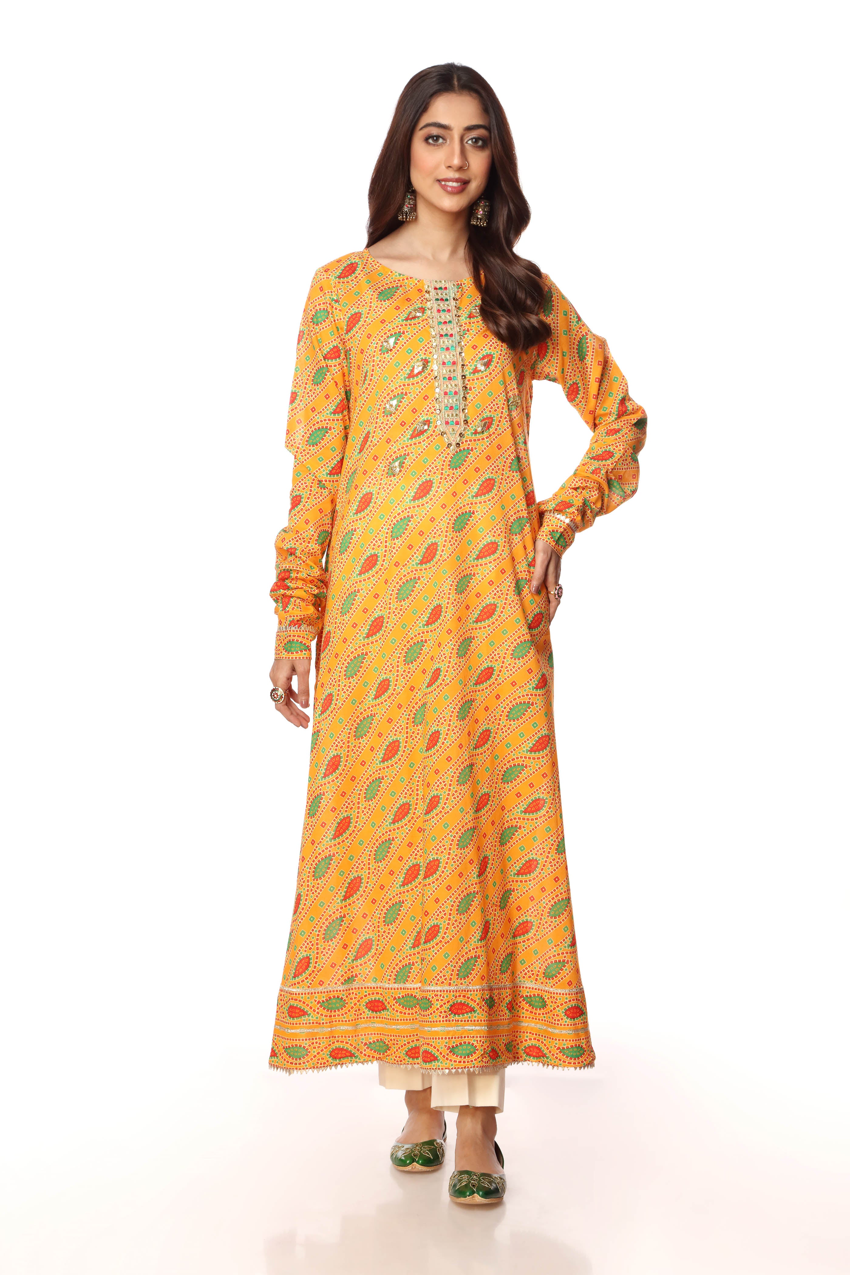 Coloured Tukri 1 in Multi coloured Printed Lawn fabric
