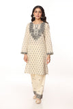 Monocrome Sheesha in Off White coloured Printed Lawn fabric
