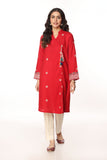 Offwhite Booti in Red coloured Printed Lawn fabric