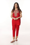 Tilla Shrug in Red coloured Printed Lawn fabric