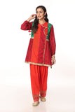 3 Rang Angrakha Sl in Multi coloured Printed Lawn fabric