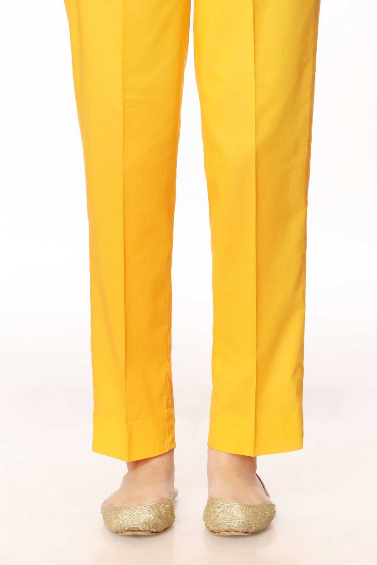 Mustard Trouser in Mustard coloured Printed Lawn fabric