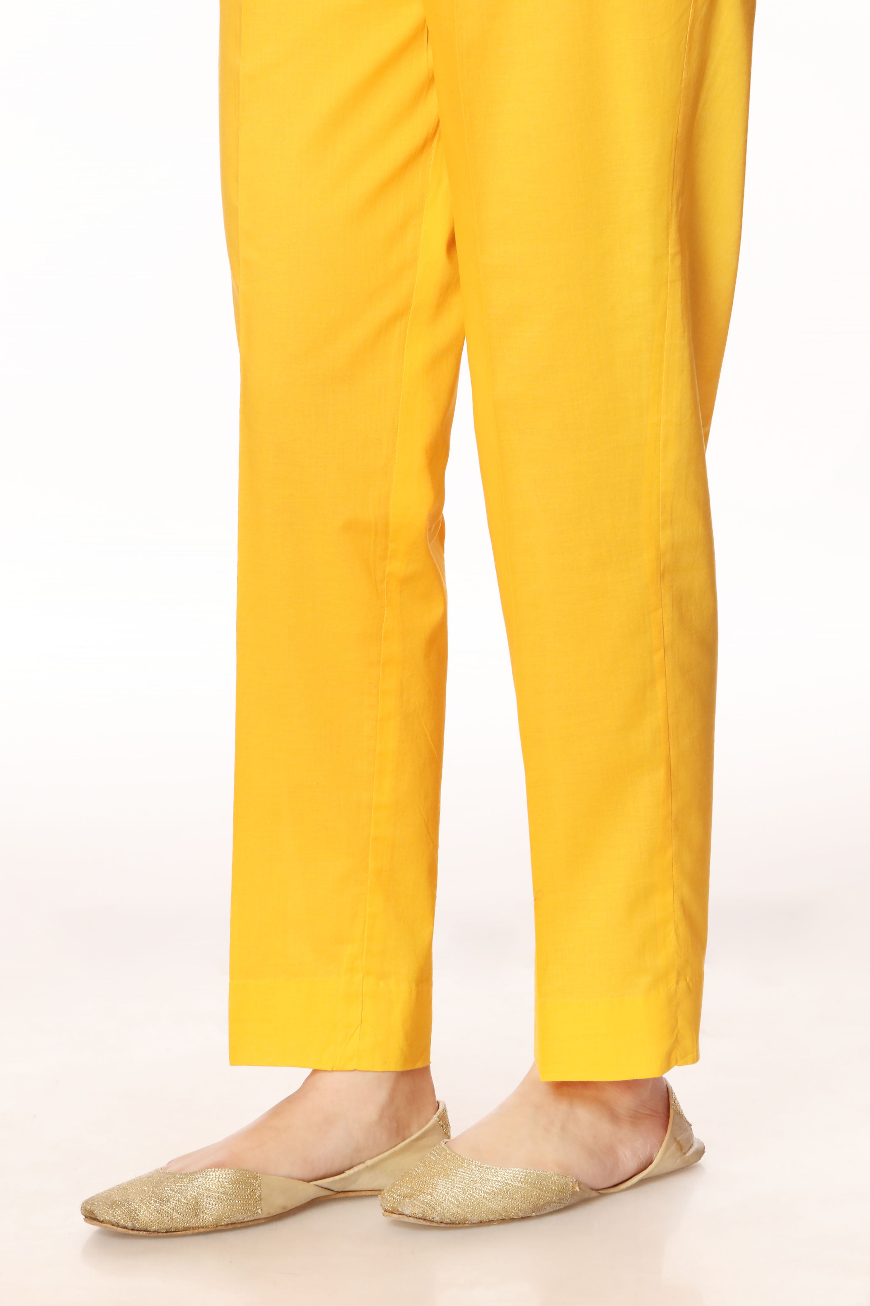 Mustard Trouser in Mustard coloured Printed Lawn fabric 2