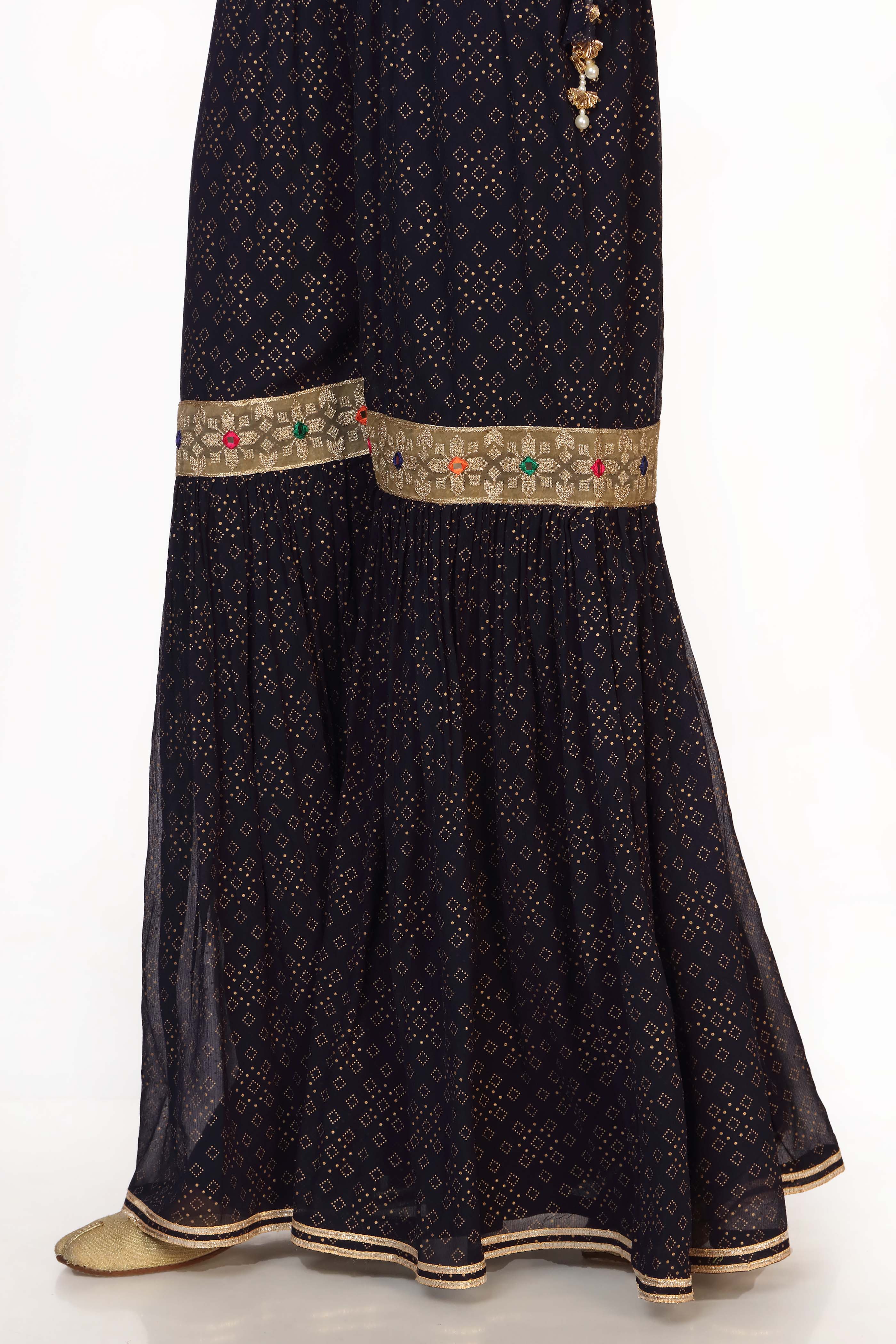 Blue Tilla 4 in Navy Blue coloured Printed Lawn fabric 2