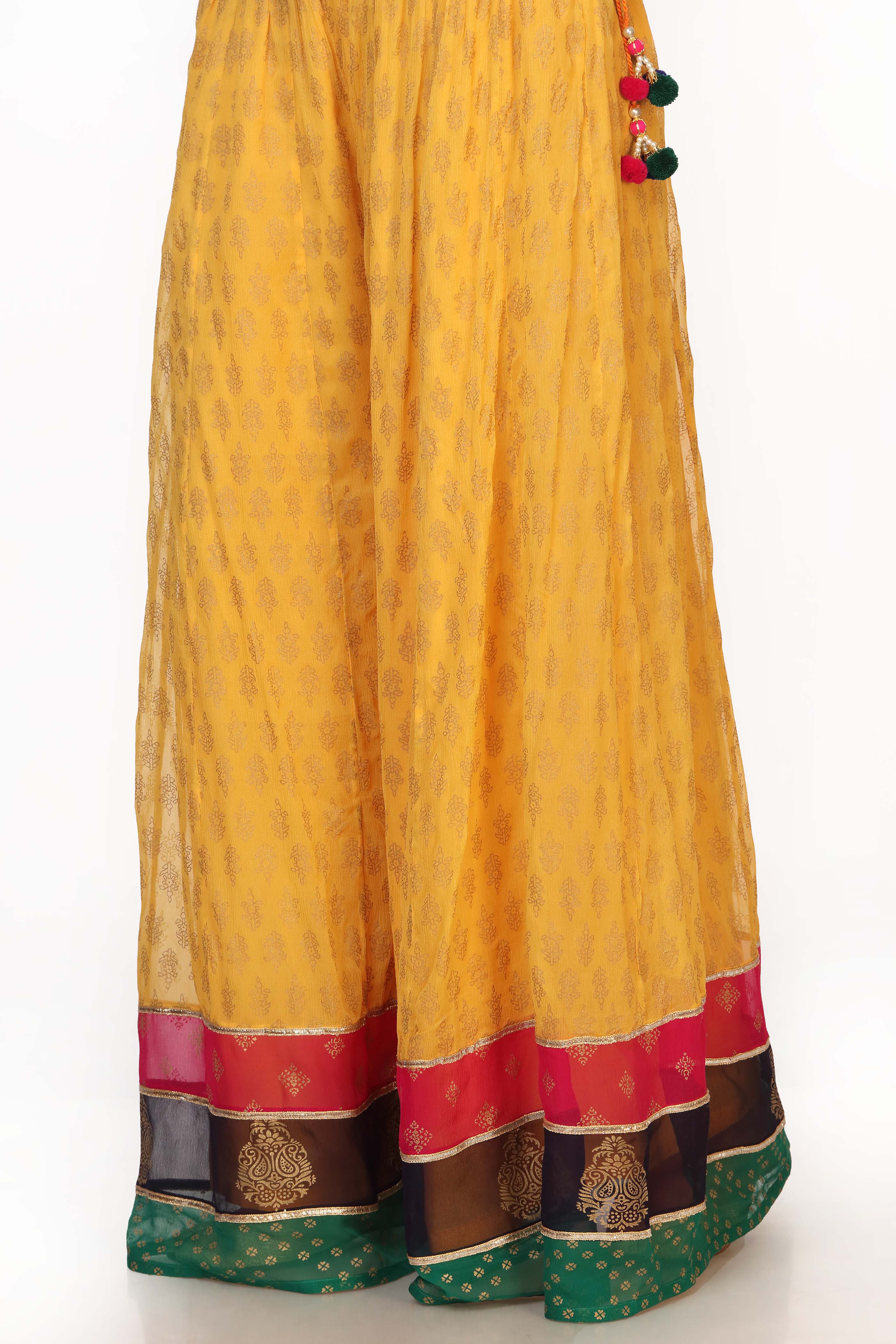 Multi Hues 1 in Yellow coloured Printed Lawn fabric 2