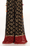 Red Line in Black coloured Printed Lawn fabric