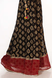 Red Line in Black coloured Printed Lawn fabric 3
