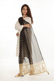Sheer Border in Black coloured Printed Lawn fabric 2